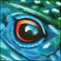 Augenblick einer blauen Smaragdeidechse Acryl auf Leinwand;
30 x 30 cm